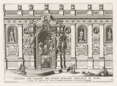 Nymphaeum dans la cour du Palazzo Borghese à Rome (Le fontane ne palazzi e ne giardini di Roma) - Giovanni Francesco Venturini