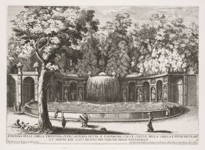 Les fontaines de Rome, Livre IV, planche 7 : Fontaine de la Sibylle Tiburtine - Giovanni Francesco Venturini