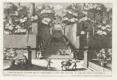 Escalier avec fontaines dans les jardins de la Villa d