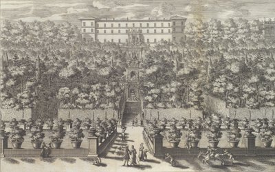 Veduta del Palazzo dal Piano del Giardino con le sue Fontane - Giovanni Francesco Venturini