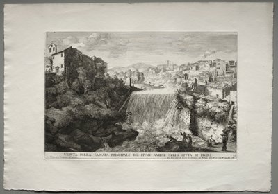 Veduta della Cascata Principale del Fiume Aniene nelle città di Tivoli - Giovanni Francesco Venturini