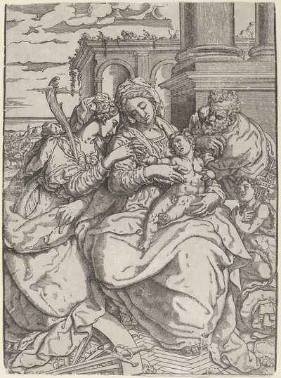 Madone et enfant avec Sainte Catherine - Giovanni Gallo after Marco Pino