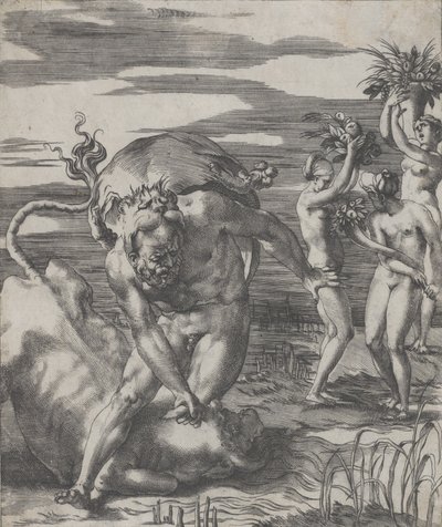 Hercule vainquant le dieu fleuve Achéloos sous la forme d