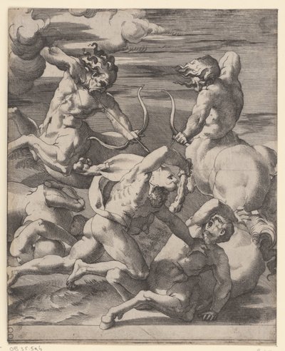 Hercule en combat avec des centaures - Giovanni Jacopo Caraglio