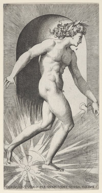 Planche 11 : Apollon chevauchant son char dans une niche, tourné vers la droite, d