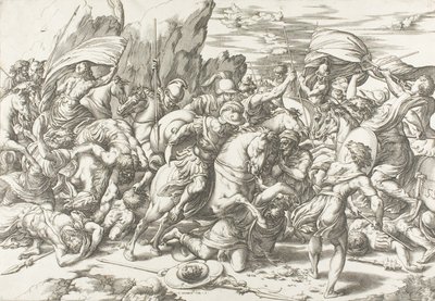 La bataille autour du bouclier et de la lance - Giovanni Jacopo Caraglio