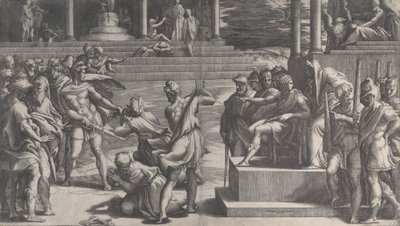 Le martyre de Saint Paul et la condamnation de Saint Pierre - Giovanni Jacopo Caraglio