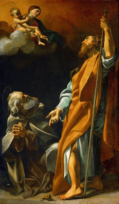La Vierge Marie apparaît à Saint Jacques et Saint Antoine abbé - Giovanni Lanfranco
