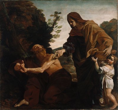 Élie recevant du pain de la veuve de Zarepath, 1621-24 - Giovanni Lanfranco
