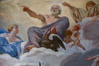 Jupiter et Junon. Détail de "Le conseil des dieux" 1624-1625 - Giovanni Lanfranco