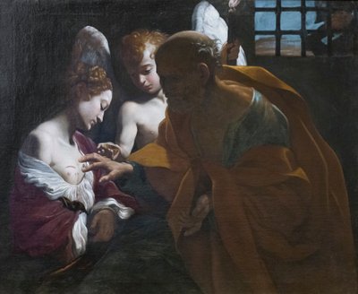 Saint Pierre guérissant sainte Agathe en prison - Giovanni Lanfranco