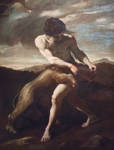 Samson tuant le lion - Giovanni Lanfranco