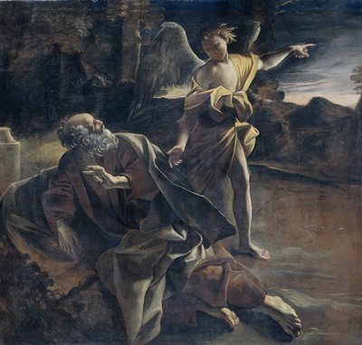 Le prophète Élie réveillé dans le désert par un ange - Giovanni Lanfranco