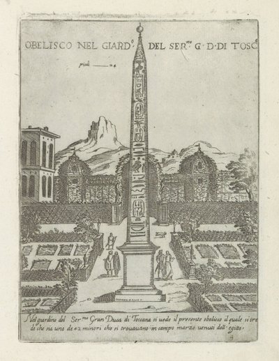 Obélisque égyptien dans le jardin de la Villa Médicis à Rome - Giovanni Maggi