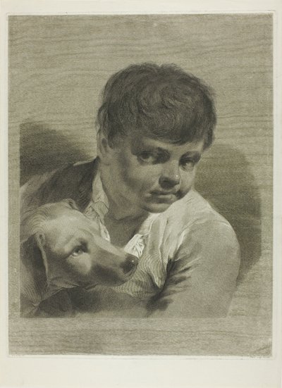 Un garçon avec un chien - Giovanni Marco Pitteri