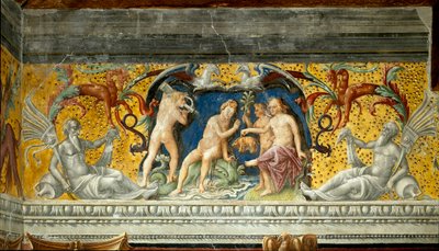 Une divinité marine se voit offrir un petit sanglier (détail) - Giovanni Maria Falconetto