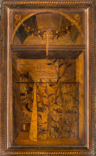 Chœur canonial en bois, Incrusté par Giovanni Maria Platina 1484, Stalle supérieure - Giovanni Maria Platina