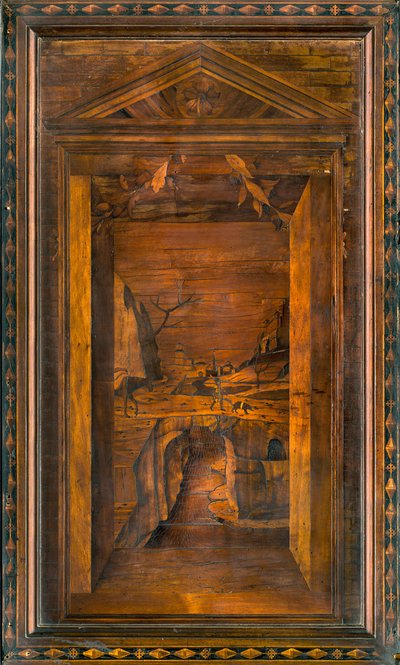 Chœur canonial en bois, Marqueterie par Giovanni Maria Platina 1484, Stalle supérieure - Giovanni Maria Platina