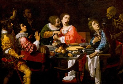 La mort vient à la table du banquet Memento Mori, vers 1635 - Giovanni Martinelli