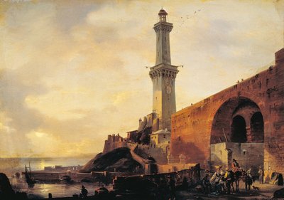 Gênes, vue du phare - Giovanni Migliara