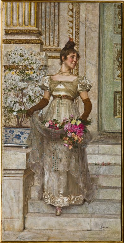 Femme descendant les escaliers - Giovanni Muzzioli