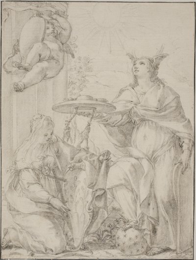 Allégorie avec deux figures féminines, l