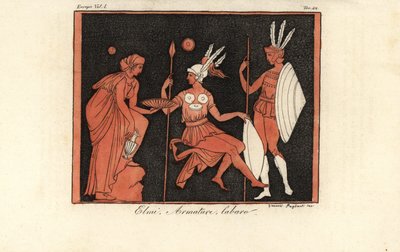 Guerriers grecs en casques, armures et étendards labarum - Giovanni Paglianti