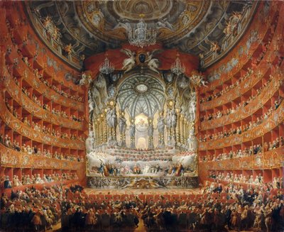 Fête musicale donnée par le cardinal de La Rochefoucauld au Teatro Argentina à Rome en 1747 - Giovanni Paolo Pannini