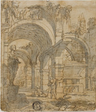 Ruines romaines et deux personnages - Giovanni Paolo Panini