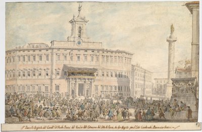 La loterie sur la Piazza di Montecitorio - Giovanni Paolo Panini