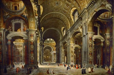 Cardinal Melchior de Polignac visitant la basilique Saint-Pierre à Rome - Giovanni Paolo Pannini