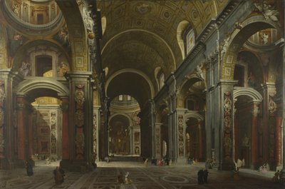 Intérieur de la basilique Saint-Pierre à Rome, avant 1742 - Giovanni Paolo Pannini