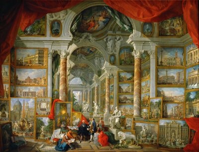 Galerie de tableaux avec vues de la Rome moderne - Giovanni Paolo Pannini