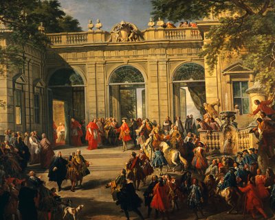 Charles III de Bourbon en visite chez le pape Benoît XIV à la Maison de café du Quirinal - Giovanni Paolo Pannini