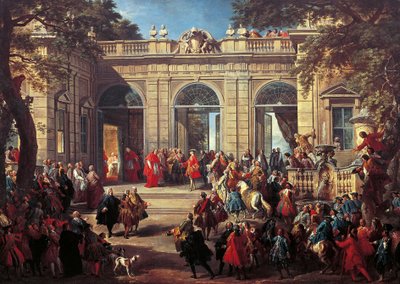 Charles III de Bourbon en visite chez le pape Benoît XIV à la Maison du Café du Quirinal - Giovanni Paolo Pannini