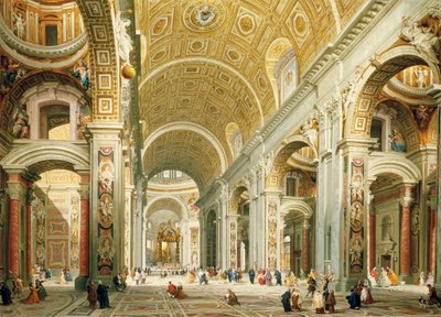 Intérieur de Saint-Pierre de Rome, vue vers l