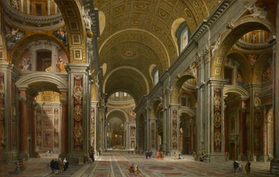 Intérieur de Saint-Pierre, Rome - Giovanni Paolo Pannini or Panini