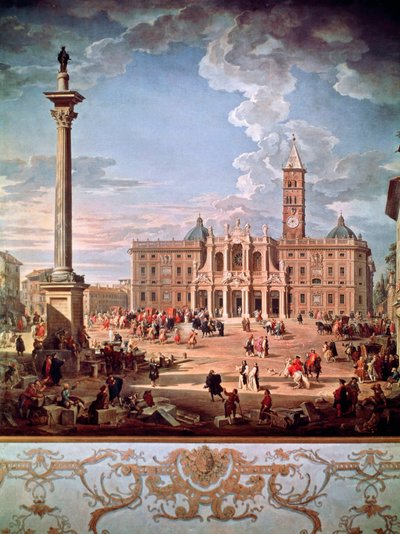 Piazza et église de Santa Maria Maggiore - Giovanni Paolo Pannini