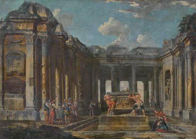 Scène dans des ruines romaines - Giovanni Paolo Pannini