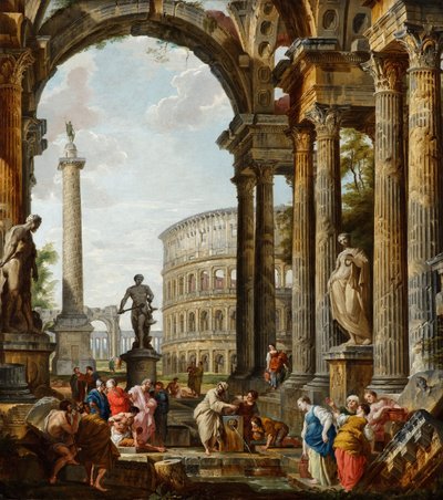 Le philosophe Diogène jetant son bol - Giovanni Paolo Pannini