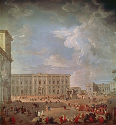Vue du Quirinal et de la Piazza di Monte Cavallo - Giovanni Paolo Pannini