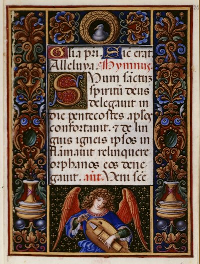 Page de texte avec bordure décorée, des 