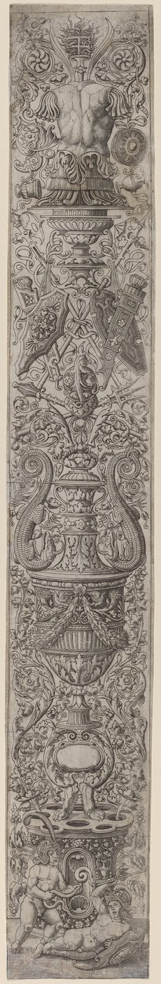 Panneau ornemental : deux enfants portant des casques - Giovanni Pietro Birago and Zoan Andrea