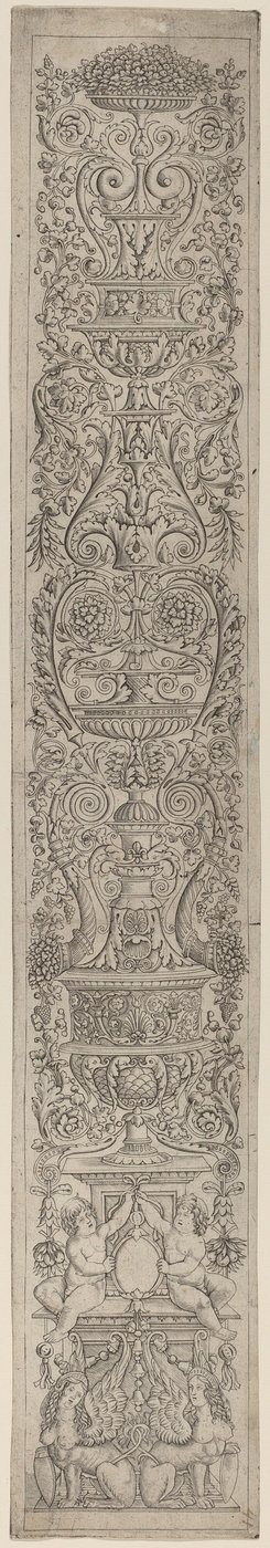 Panneau ornemental : deux sphinx soutenant des boucliers - Giovanni Pietro Birago and Zoan Andrea