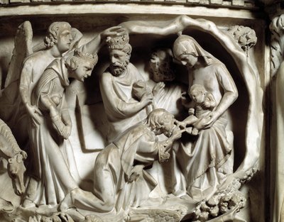 Détail des reliefs de la chaire réalisée par Giovanni Pisano : l