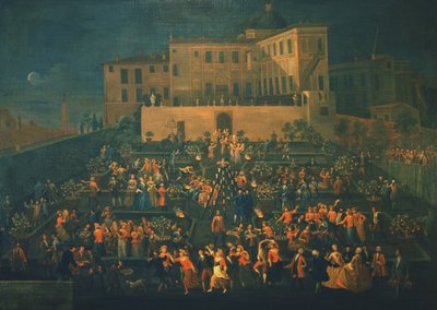 Fête de Mozzatore dans le jardin du Palazzo Rospigliosi en 1740, vers 1740 - Giovanni Reder