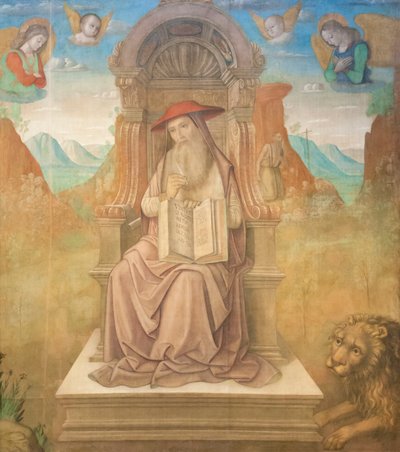 Saint Jérôme en trône - Giovanni Santi or Sanzio