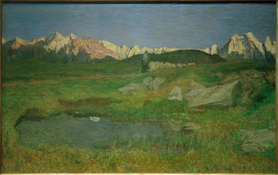 Paysage alpin au coucher du soleil - Giovanni Segantini