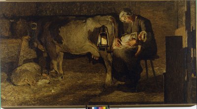 Les Deux Mères. Peinture de Giovanni Segantini (1858 - 1899). 1889. H/T, cm 157x280. Civica Galleria d