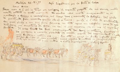 Esquisse pour la procession de la Fête de Calven Coira - Giovanni Segantini